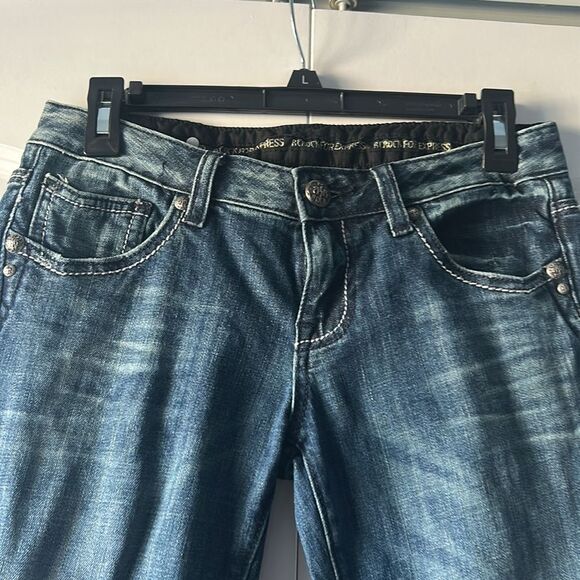 Express Y2K Vintage Rerock4Express Bootcut Jeans Blue Size 2R - Picture 5 of 7
